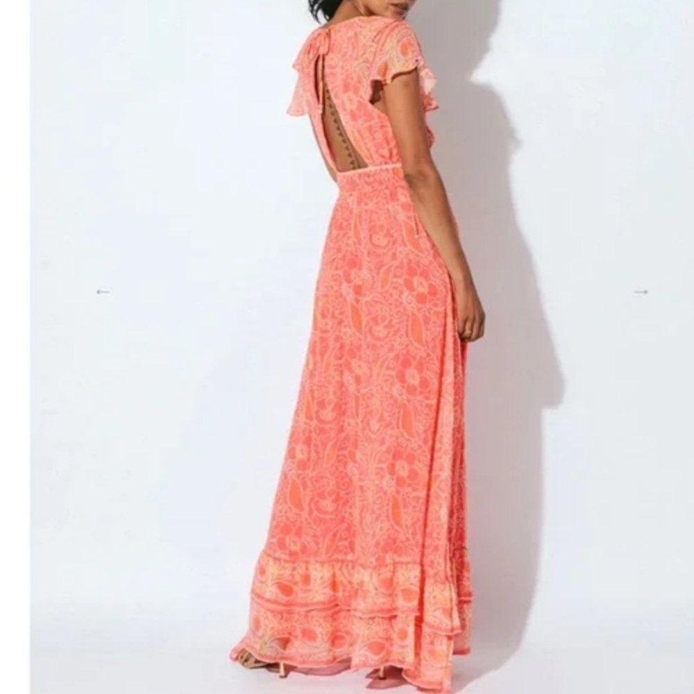 NWOT CLEOBELLA Hannah maxi dress in Coral floral size small
